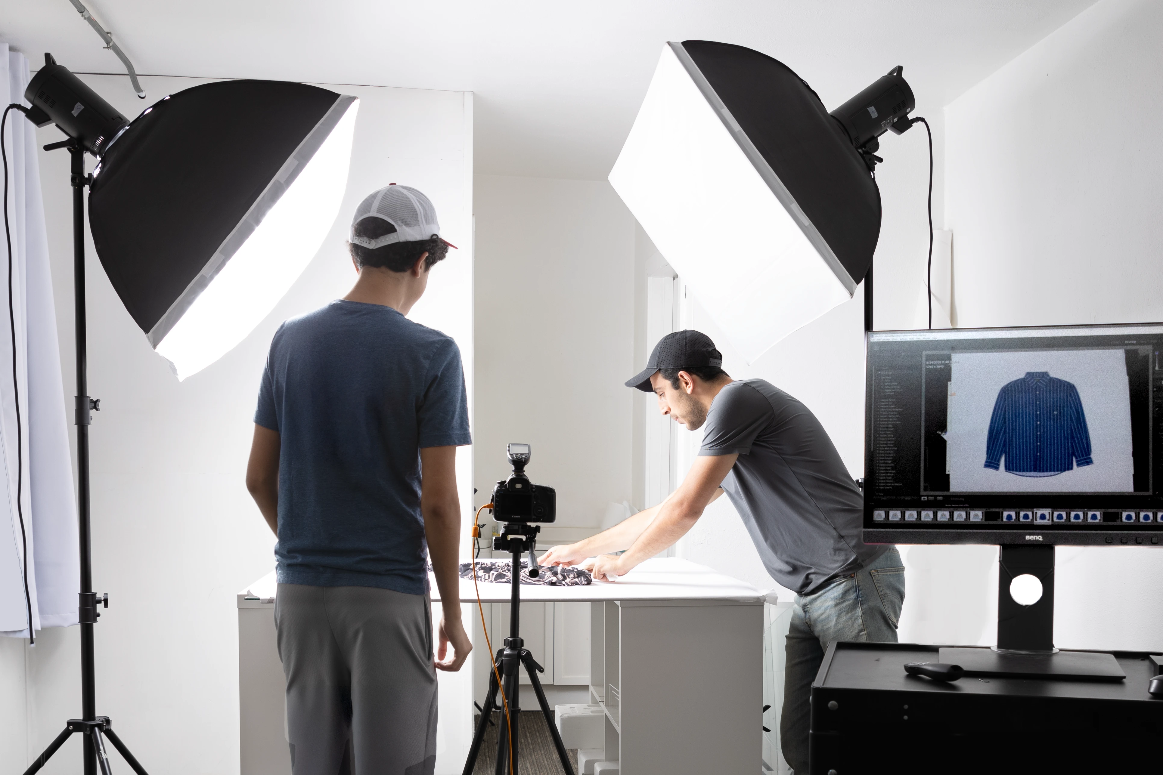 The ProShot Media team shooting a product in the Downtown LA studio