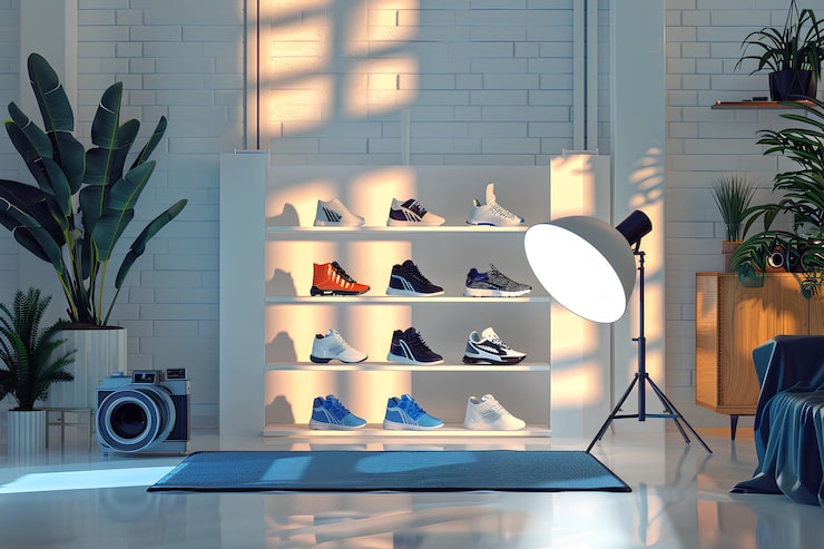 Shoe photography on white background