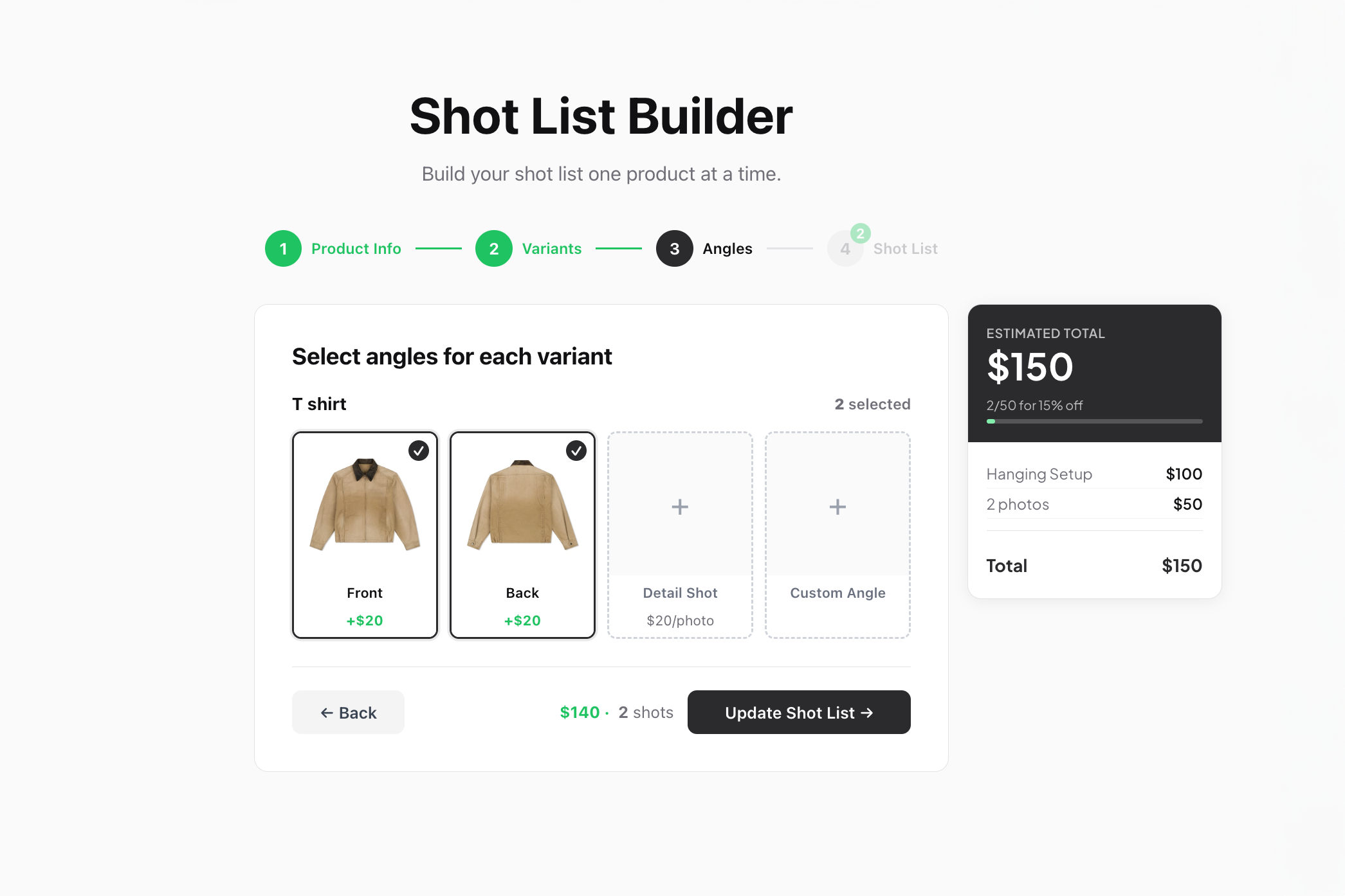 Build your shot list